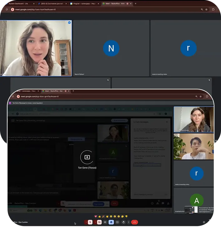 Созвон с ресёрчером и пользователем в Google Meet